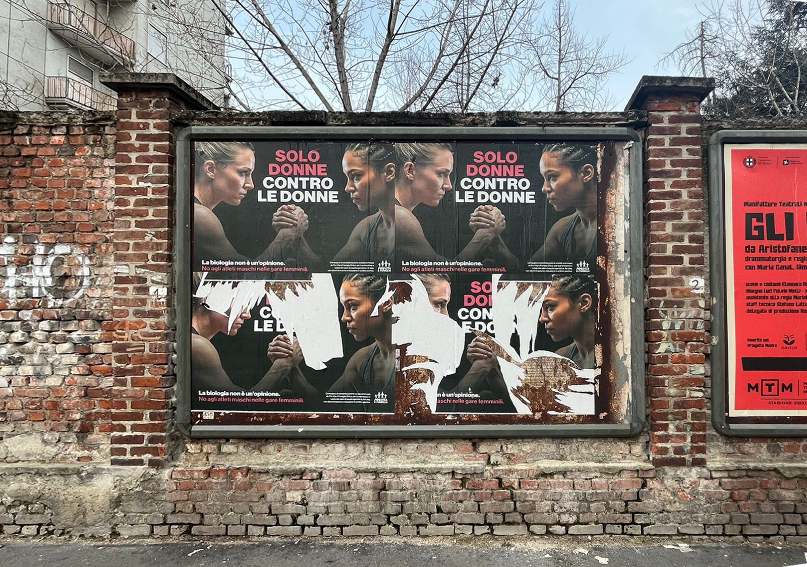 Olimpiadi. Vandalizzata campagna di Pro Vita & Famiglia a Milano contro atleti trans negli sport femminili 1